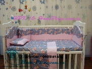 Chăn ga gối quây cũi KOREA gấu Nga - HPK10